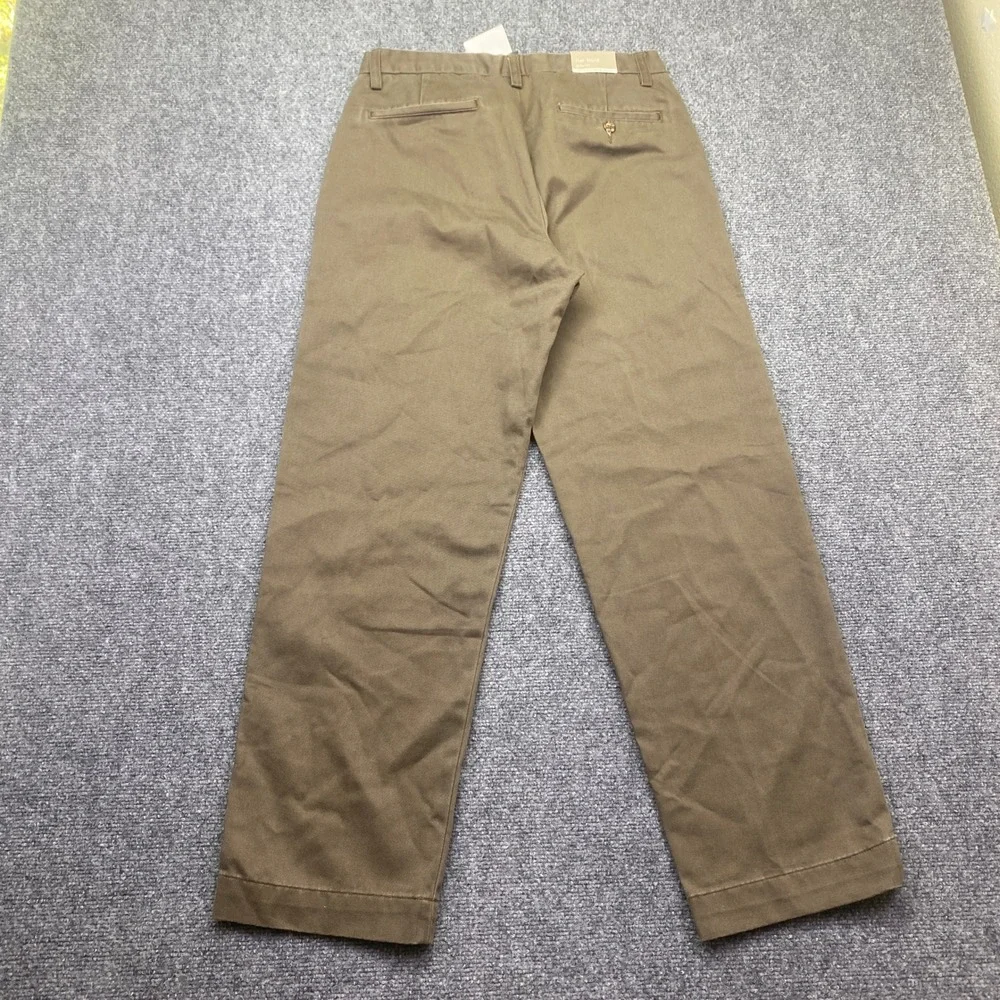 Banana Republic Gavin Flat Front Chino Pants Mens Sz 32 Brown Straight Leg NWT
